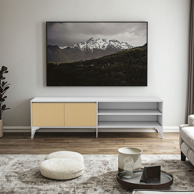 Custom Made TV Media Stand for Interior Design Projects Apartment Living Room Furniture
