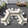 Modular Wooden Office Workstation Modern Executive Desk for 3 to 9 Person Team