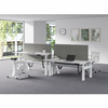 Sleek Business Worktable Light Staff Office Desk for Employees Modern with Cable Tray and Sturdy Construction