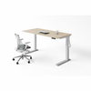 Sleek Business Worktable Light Staff Office Desk for Employees Modern with Cable Tray and Sturdy Construction