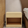 Minimalist Modern Wood Bedroom Nightstand Bedside Table with Hidden Storage for Modern Renters