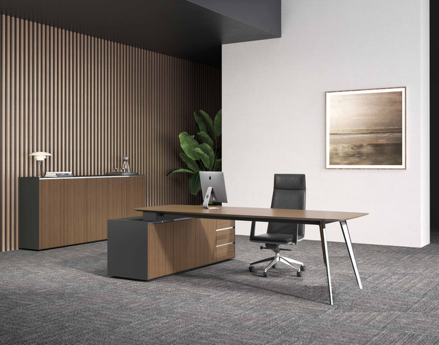 L Shaped Furniture Boss Table Design Modern Ceo Manager Desk Executive Wooden Office Table for Office Hotel School