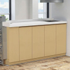 Compact Space-Saving Custom Built-In Kitchen Cabinets with Countertops and Vertical Storage for Studio Apartments