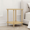 Slim Profile Nightstand Space Saving Bedside Table Without Drawer