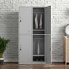 Sturdy 4 Door Steel Wardrobe Cabinet with Shelves for Office School Home Storage