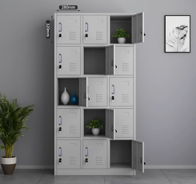 Supermarket Home Office School Organization Use Strong Steel Multi Door Steel Locker Cabinet