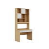Custom Wood Finish Study Desk with Storage Shelf for Apartments Multifunctional
