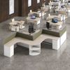 Modular Wooden Office Workstation Modern Executive Desk for 3 to 9 Person Team