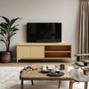 Minimalist TV Wall Unit for Modern Bedrooms Custom Wood Finish Living Room Storage Solution