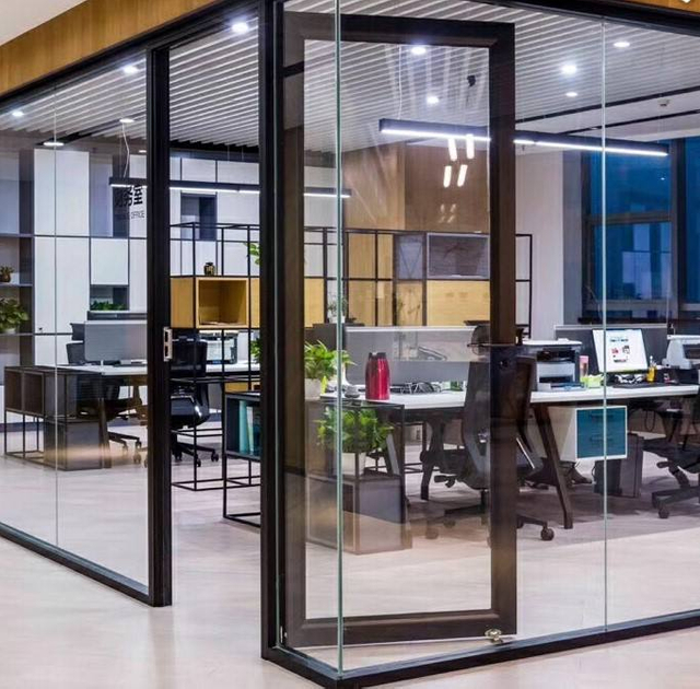 Durable Aluminum Profile Glass Partition for Corporate Office Conference Room Soundproof Transparent Divider