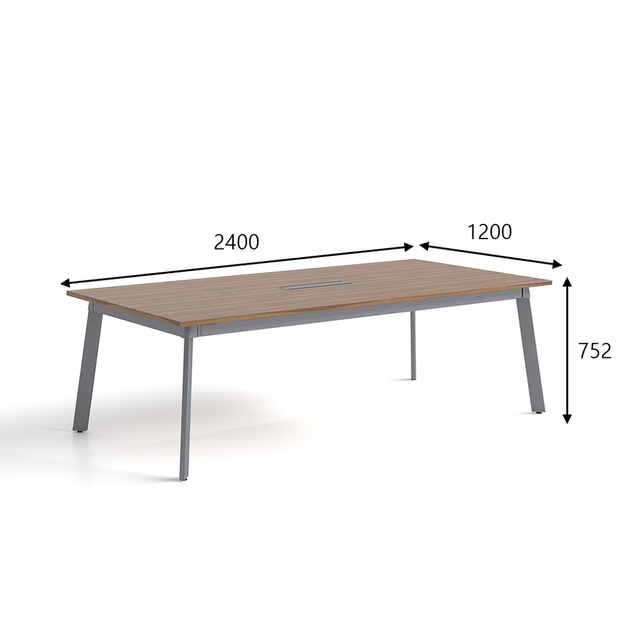 Premium Minimalist Business Customizable Wood Finish and Heavy-Duty Steel Base Meeting Dining Table for Hotels & Offices