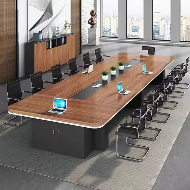 Wooden Top Steel Frame Conference Table Custom Size Office Meeting Desk