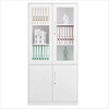 Elegant Glass and Steel Doors File Cabinet Lockable Document Storage Cabinet for Hotel Study Room Office