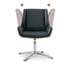 Modern Upholstery and Aluminum Base Executive Chair with PVC Leather Rolling Office Chair for Corporate Offices
