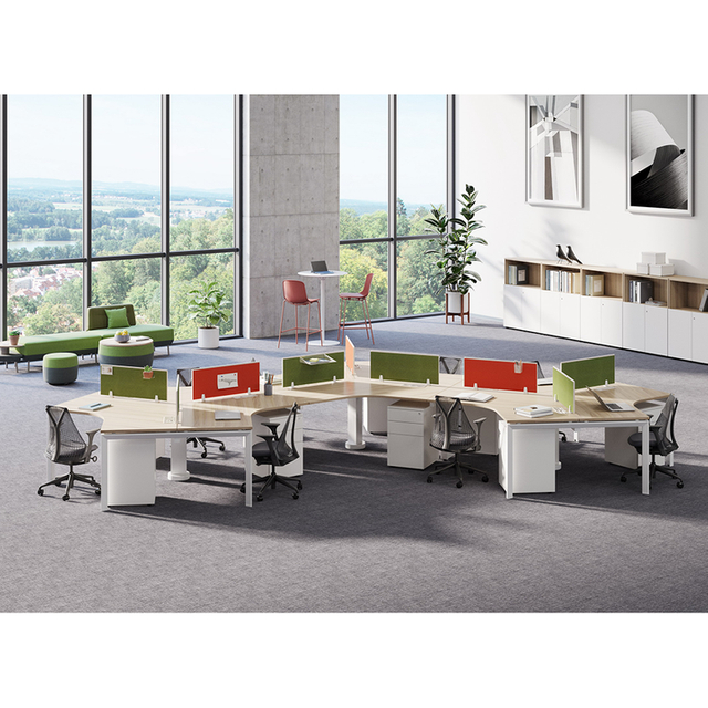 Oem Furniture Design Service Open Space 2 4 6 8 Person Modern Office Staff Standing Desk