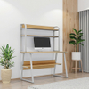 Custom Size Wood Study Table OEM Space Saving Bookshelf Desk for Small Apartments