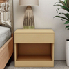 Minimalist Modern Wood Bedroom Nightstand Bedside Table with Hidden Storage for Modern Renters