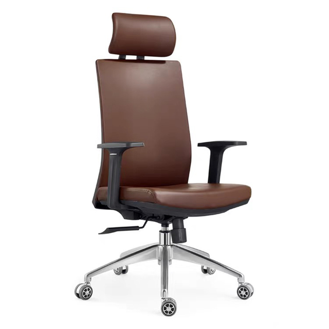 Modern Office Employees Executive Leather Chair with Adjustable Height and Lumbar Support