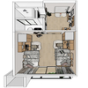 Modern Apartment Furniture Set 2 Desk 2 Bed 2 Closet Tea Table 2 Square Stool Bath Cabinet Shoe Cabinet Wall Storage Rack