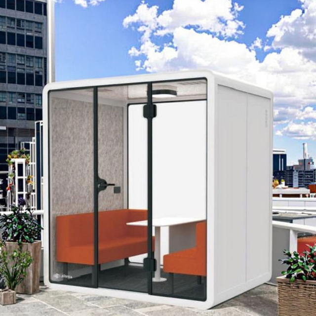Instant Privacy Pod for Open Space Office Features Ventilation Power and LED Light for Seamless Work Sessions