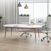 Custom Modern Solid Wood Top and Steel Legs Office Meeting Table for Executive Meeting Rooms & Corporate Spaces