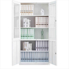 Executive 2 Glass 2 Steel Door Metal Filing Cabinet Dual Access Storage for Corporate Office Bank Law Firm
