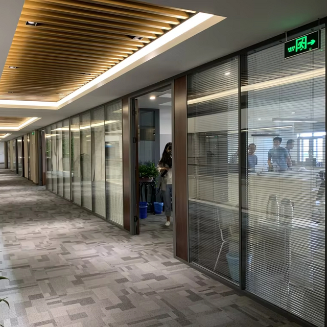 Customizable Office Powder Coated Soundproof Contemporary Design Space Dividing Modular Glass Partition