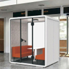 Instant Privacy Pod for Open Space Office Features Ventilation Power and LED Light for Seamless Work Sessions