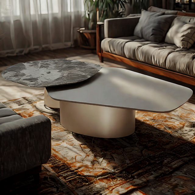 Executive Workspace Wood Office Occasional Coffee Tables Gray Marble Living Room Coffee Study Office Table