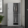 Sturdy 4 Door Steel Wardrobe Cabinet with Shelves for Office School Home Storage