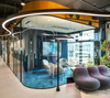 OEM ODM Curved Glass Office Partition Wall Soundproof Modern Space Design Customizable Panel