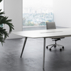 Premium Custom Color Options Solid Wood Painted Tabletop Electroplated Legs Meeting Table