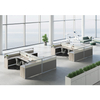 Modern Executive Office Desk Set with Wall Storage for Employees Business Style Worktable Wood Top