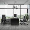 Integrated Lumbar System and Premium Leather Upholstery Smart Leather Chair in the Office for Long-Hour Comfort