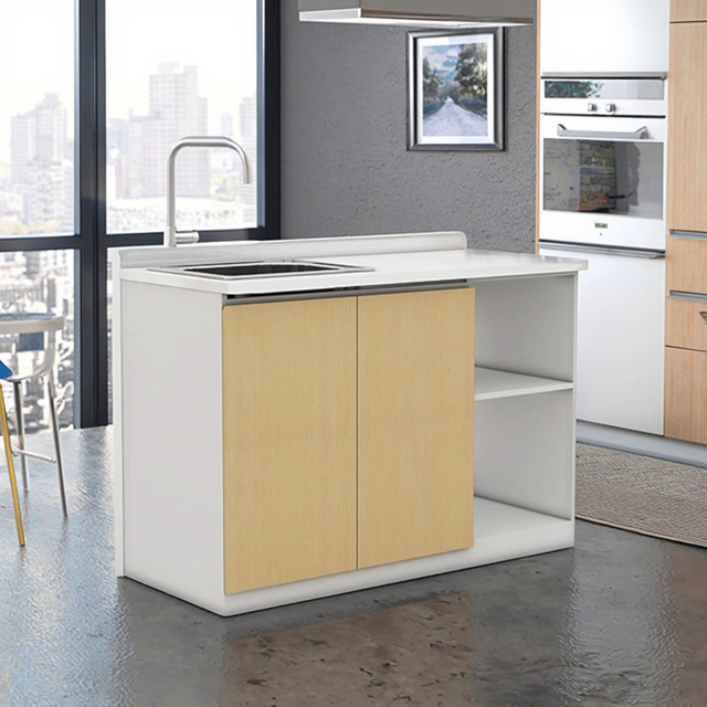 Custom Size Modern Apartment Storage Solution Minimalist Wood Kitchen Cabinet