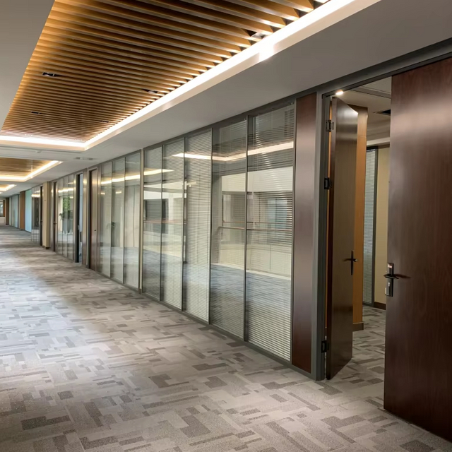 Soundproof Electrostatic Powder Coating Modern Design Space Divider Panel Modular Office Glass Partition Wall