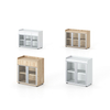 Multi Purpose Adjustable Shelves Wood System Records Documents Cabinet for Hotel Reception Corporate Archives