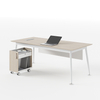 Quality Assurance White Modern Wooden Office Desk Main Table and Movable Cabinet with Drawers for Executive Office