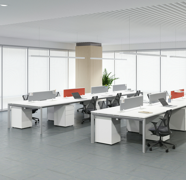 Sleek Contemporary Workstation Equipment Office Desks for Teams Co-Working Space and University Office