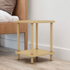 Slim Profile Nightstand Space Saving Bedside Table Without Drawer