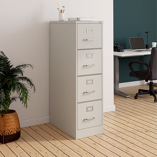 Custom Color 4 Drawer White Filing Cabinet Secure Office Storage for School Library Business