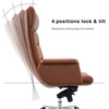 Premium Custom Adjustable Lumbar Support and Leather Upholstery CEO Soft Leather Aluminum Office Chair for Executive Workspaces