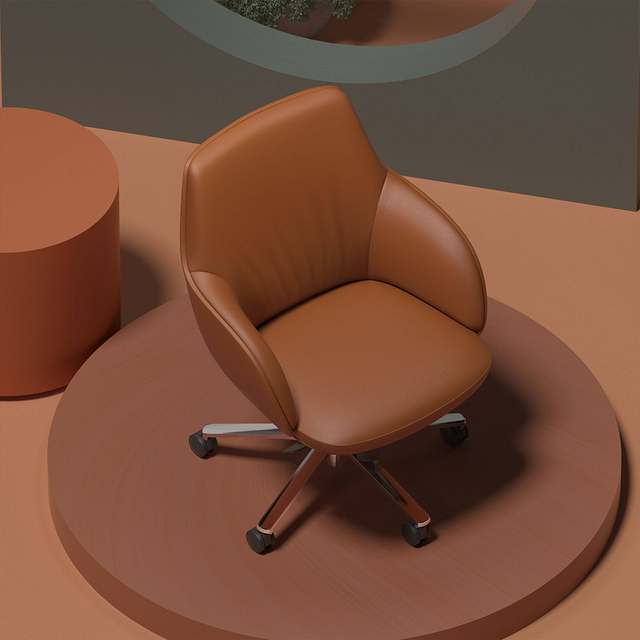 Custom Color Options OEM/ODM Managerial Brown Leather Executive Office Chair for Professional Environments