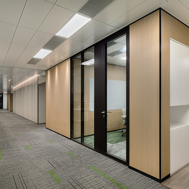 Modern Office Divider Contemporary Design Workspace Wall Single Layer Glass Soundproof Screen Partition