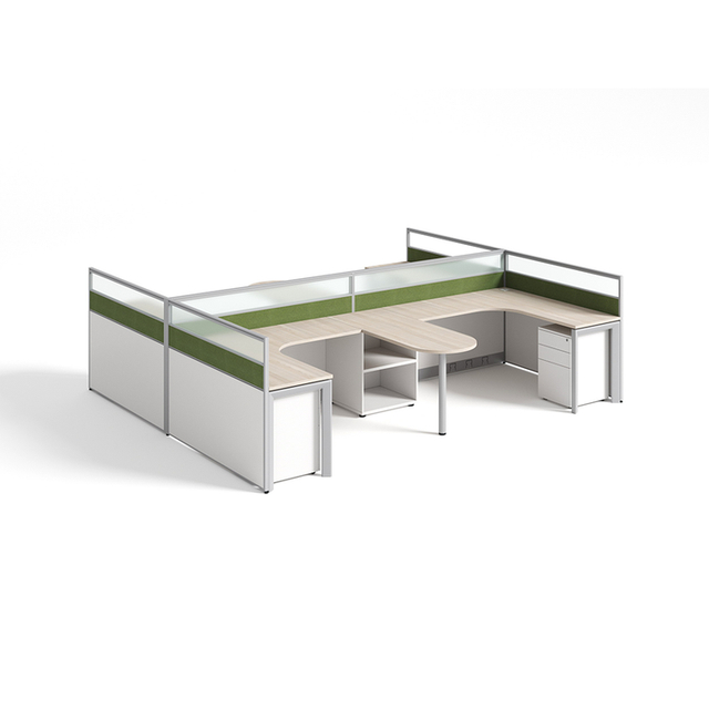 Professional Manufacturer Combination Single Staff Computer Desk With Cabinet Office Furniture Table