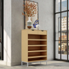 Multi Tier Wooden Shoe Shelf for Neat Entryway Organization Shoe Cabinet Storage
