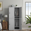 Sturdy 4 Door Steel Wardrobe Cabinet with Shelves for Office School Home Storage