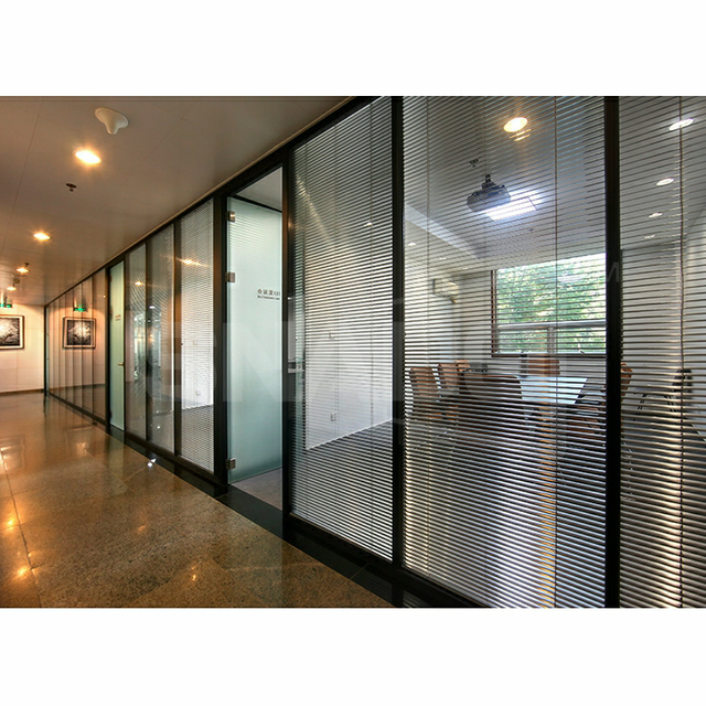 Demountable Modular Glass Partition System Flexible Office Space Divider with Aluminum Frame Structure