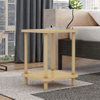Slim Profile Nightstand Space Saving Bedside Table Without Drawer