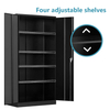 Heavy Duty Fireproof File 2 Door Filing Cabinet Set Safety Document Storage for School Office Building